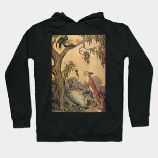 Vintage Aesop's Fables, the Fox, the Rooster and the Dog Hoodie